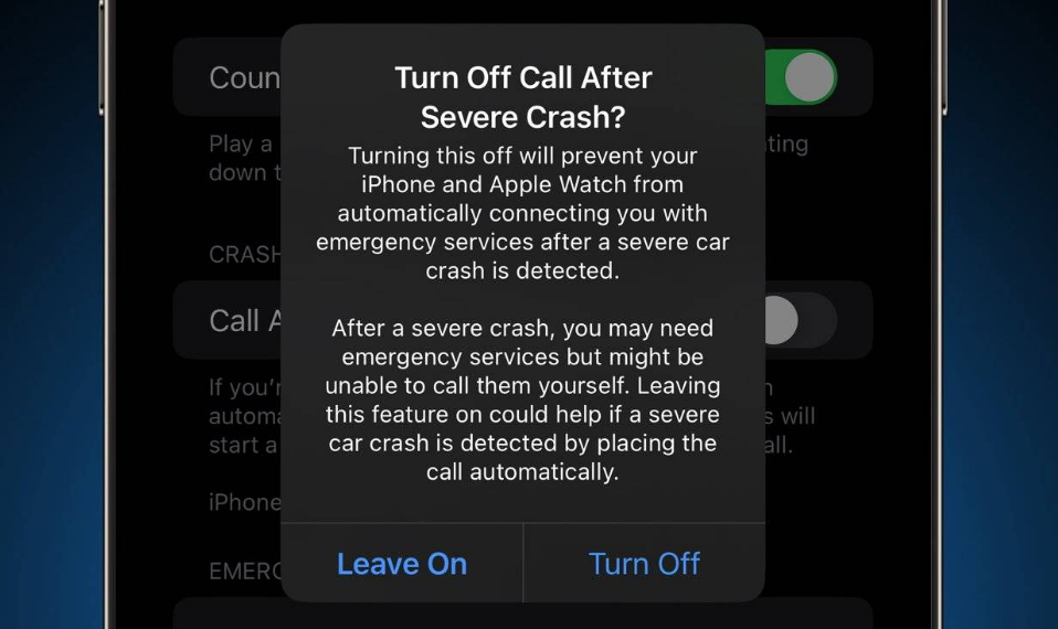 长春苹果14维修分享 iPhone 14 和 Apple Watch 上关闭崩溃检测 