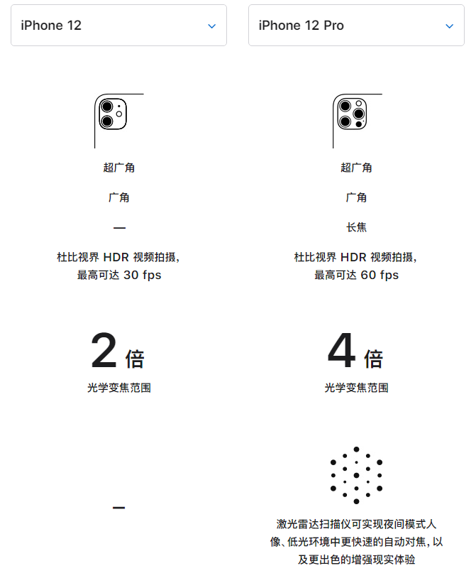 长春苹果手机维修分享苹果 iPhone 12 与 iPhone 12 Pro 选哪款 